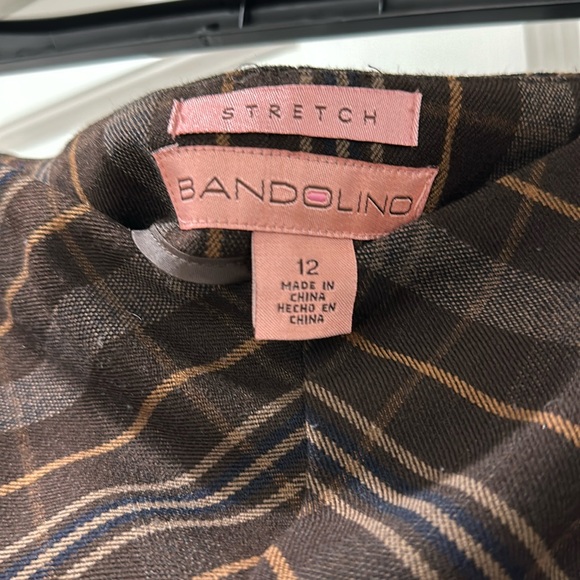 Bandolino Plaid Brown Skirt - Picture 3 of 5